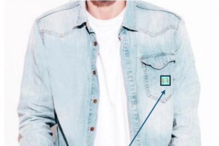 An example of where a MIMO antenna may be placed in a shirt pocket.
