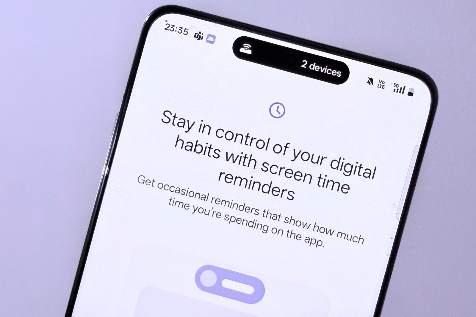 Digital Wellbeing tools on an Android phone.