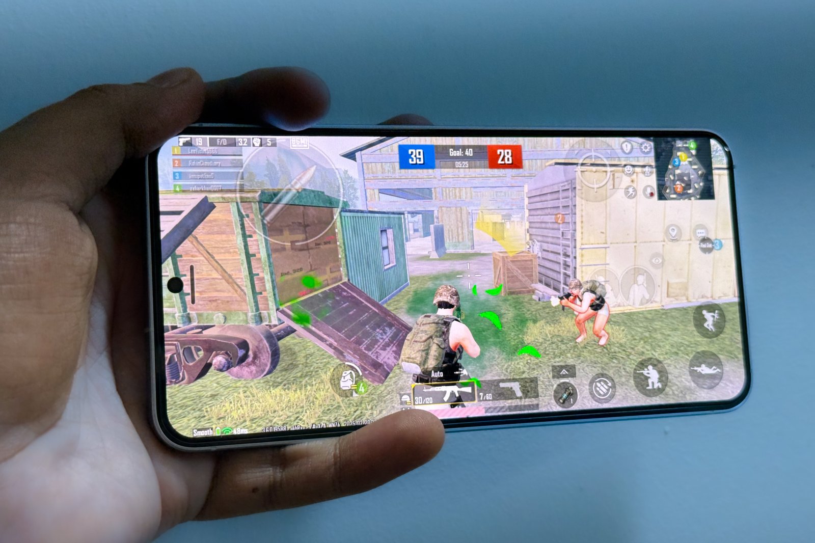Playing games on Samsung Galaxy S25.
