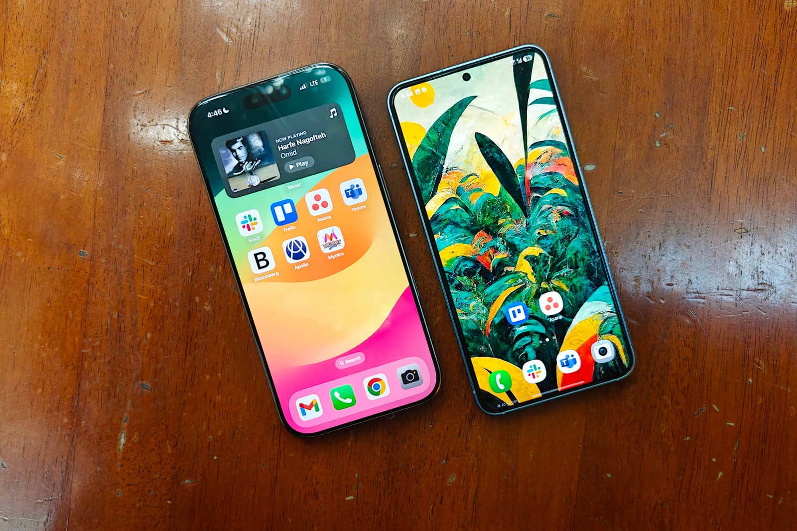 iPhone 16 Pro and Samsung Galaxy S25.