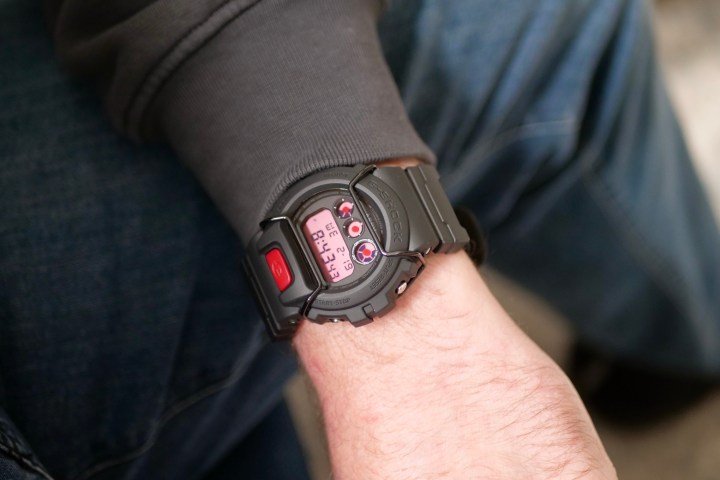 A person wearing the G-Shock x ASRV DW-6900.