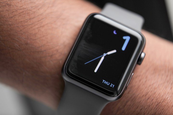The Apple Watch Series 3 on a person's wrist.