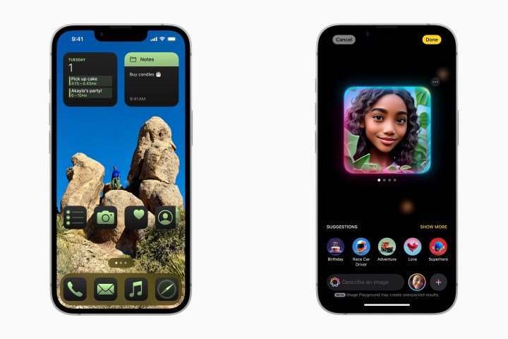 A press image of the Apple iPhone 16e's software.