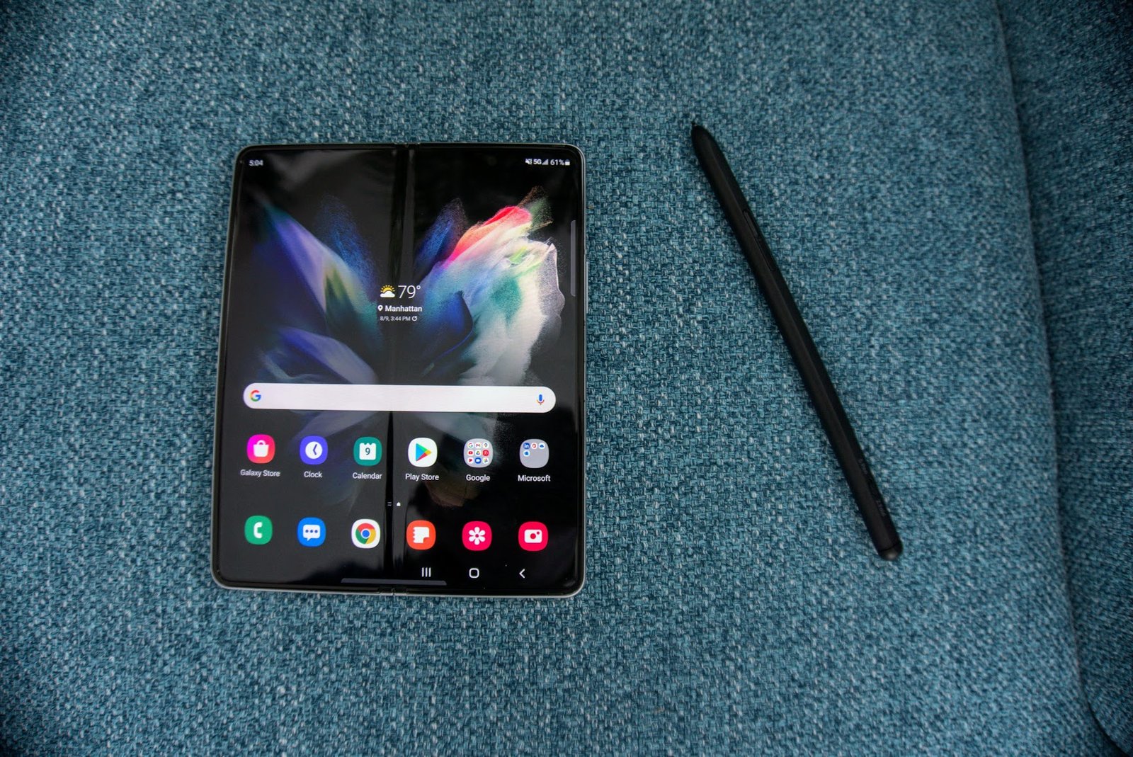 Samsung Galaxy Z Fold with stylus.