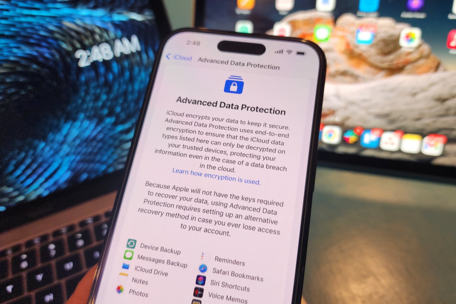 Advanced Data Protection feature on iPhone.
