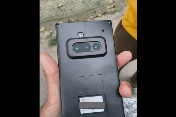 A photo claiming to show the back of the Nothing Phone 3a.