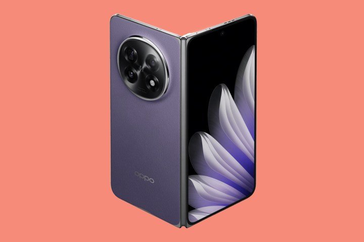 Leaked render of Oppo Find N5 in purple.