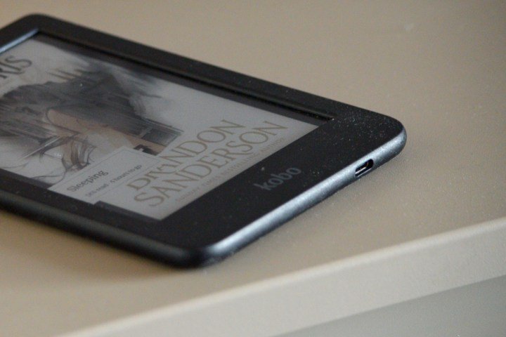 The bottom of the Kobo Clara Colour, and the USB-C port.