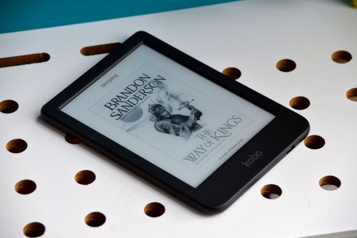 The Kobo Clara BW laid on its back.