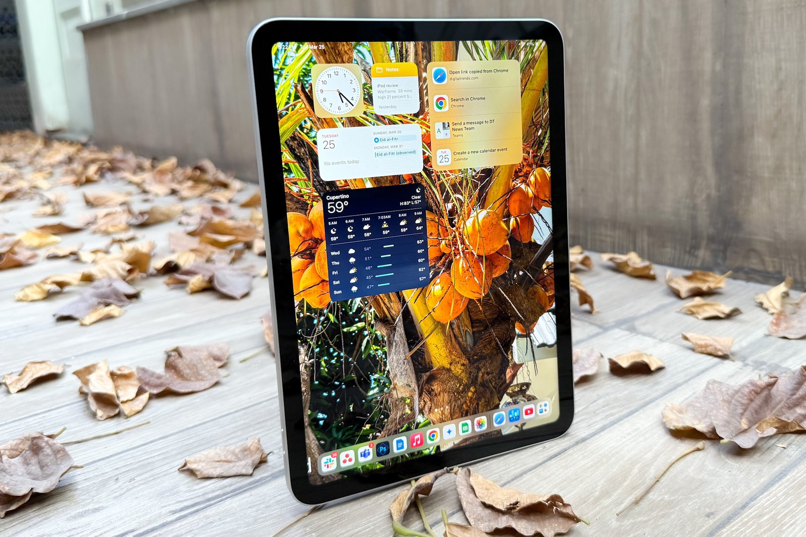 Front view of the Home Screen on the 11th Gen iPad.