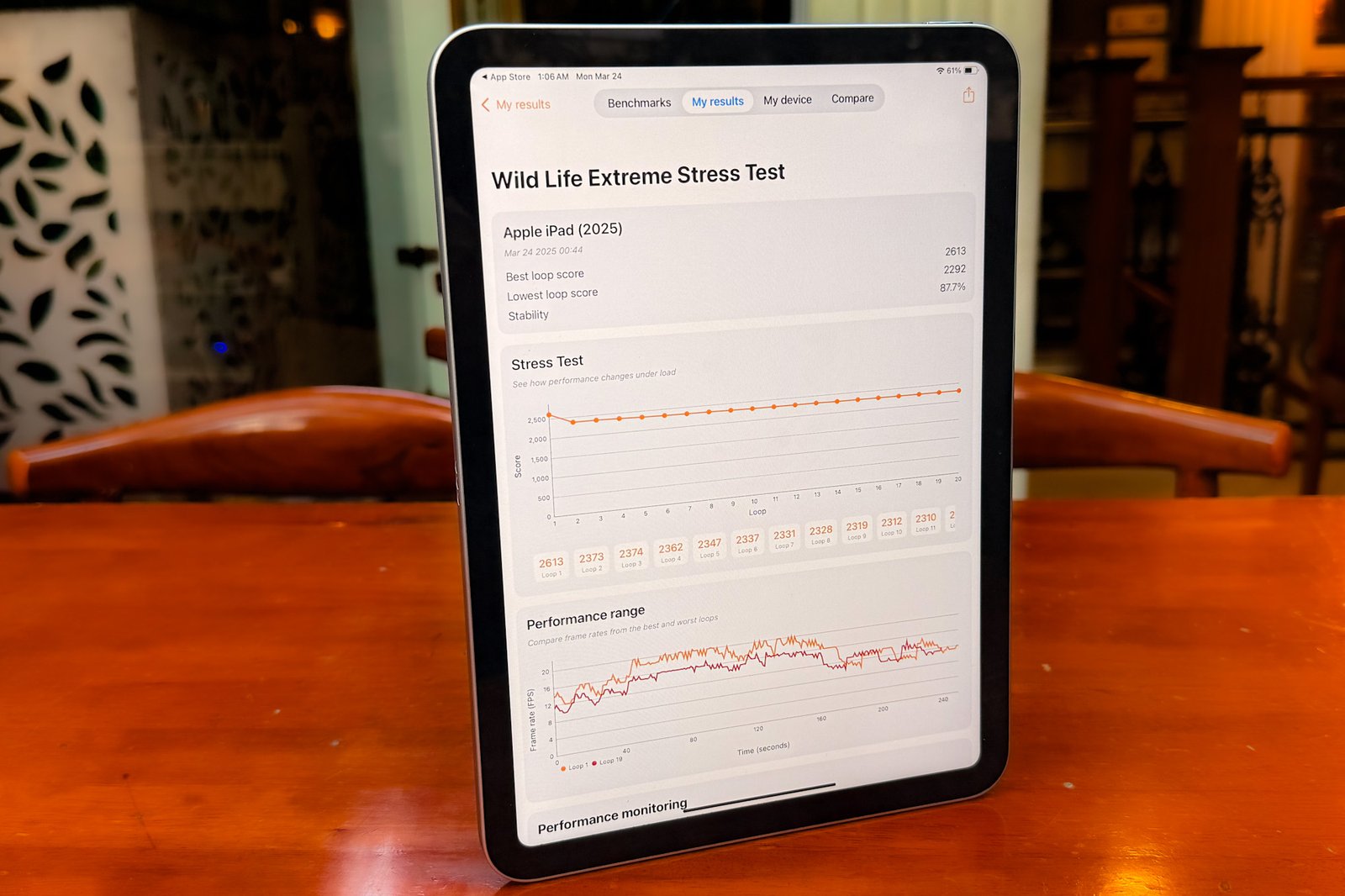 3DMark benchmark score on the 11th Gen iPad.