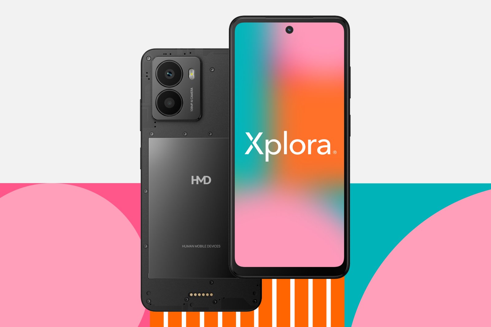 Front and rear profile of HMD Fusion X1.