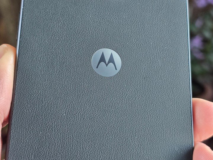 Moto G 2025 vegan leather backing