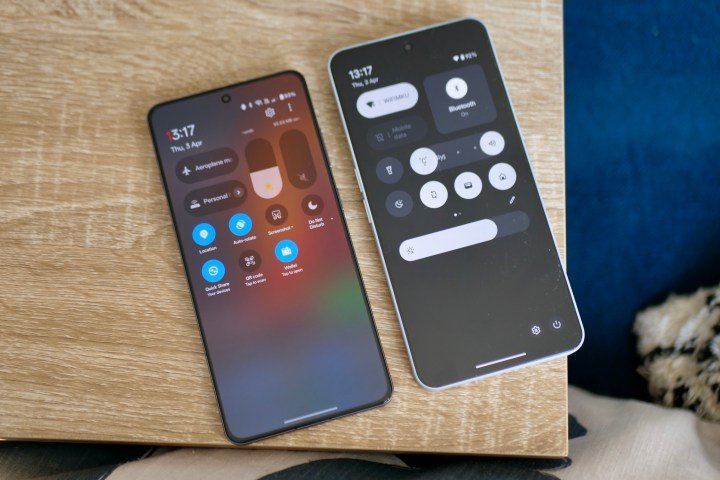 The screens on the OnePlus 13R and the Nothing Phone 3a Pro.