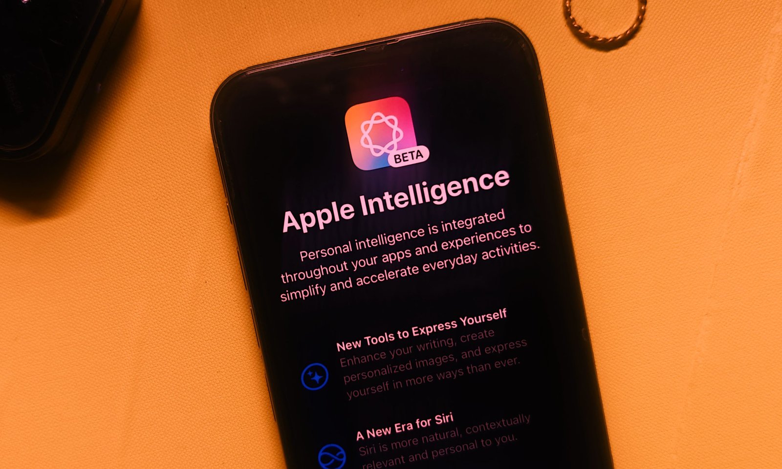 Apple Intelligence update on iPhone 15 Pro Max.