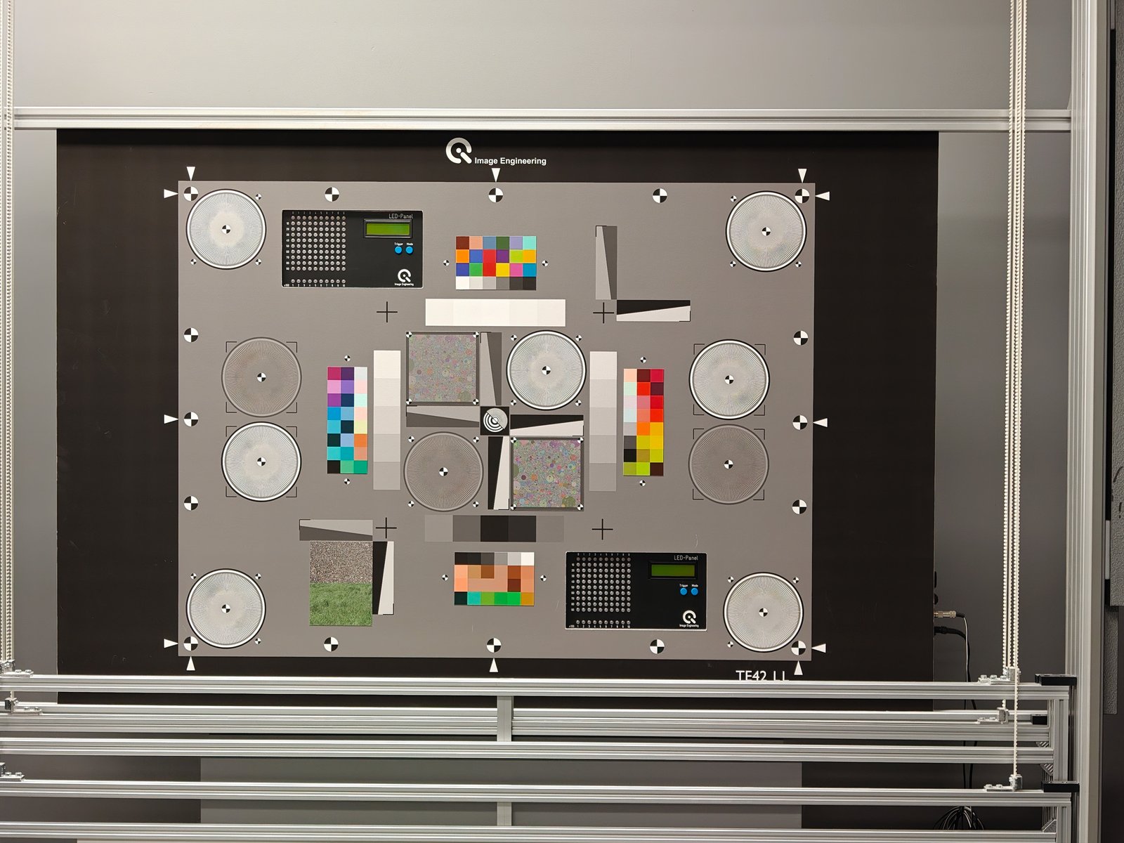 Chart-based testing on the Find X8 Ultra at the imaging lab in Oppo's new Binhai Bay campus in Shenzhen, China