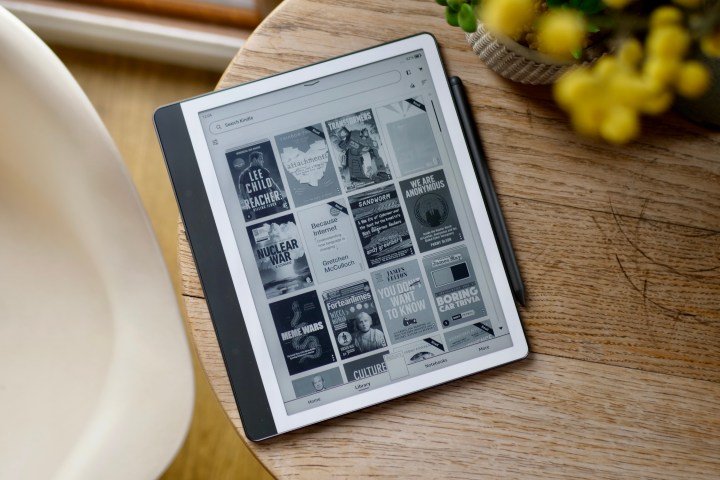 The Amazon Kindle Scribe's library screen.