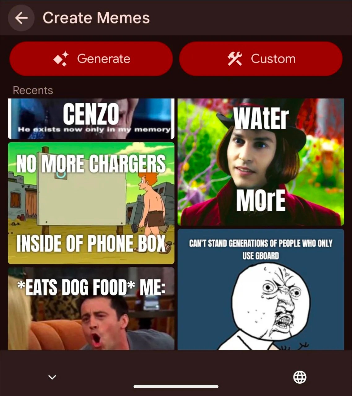 Gboard meme creator.