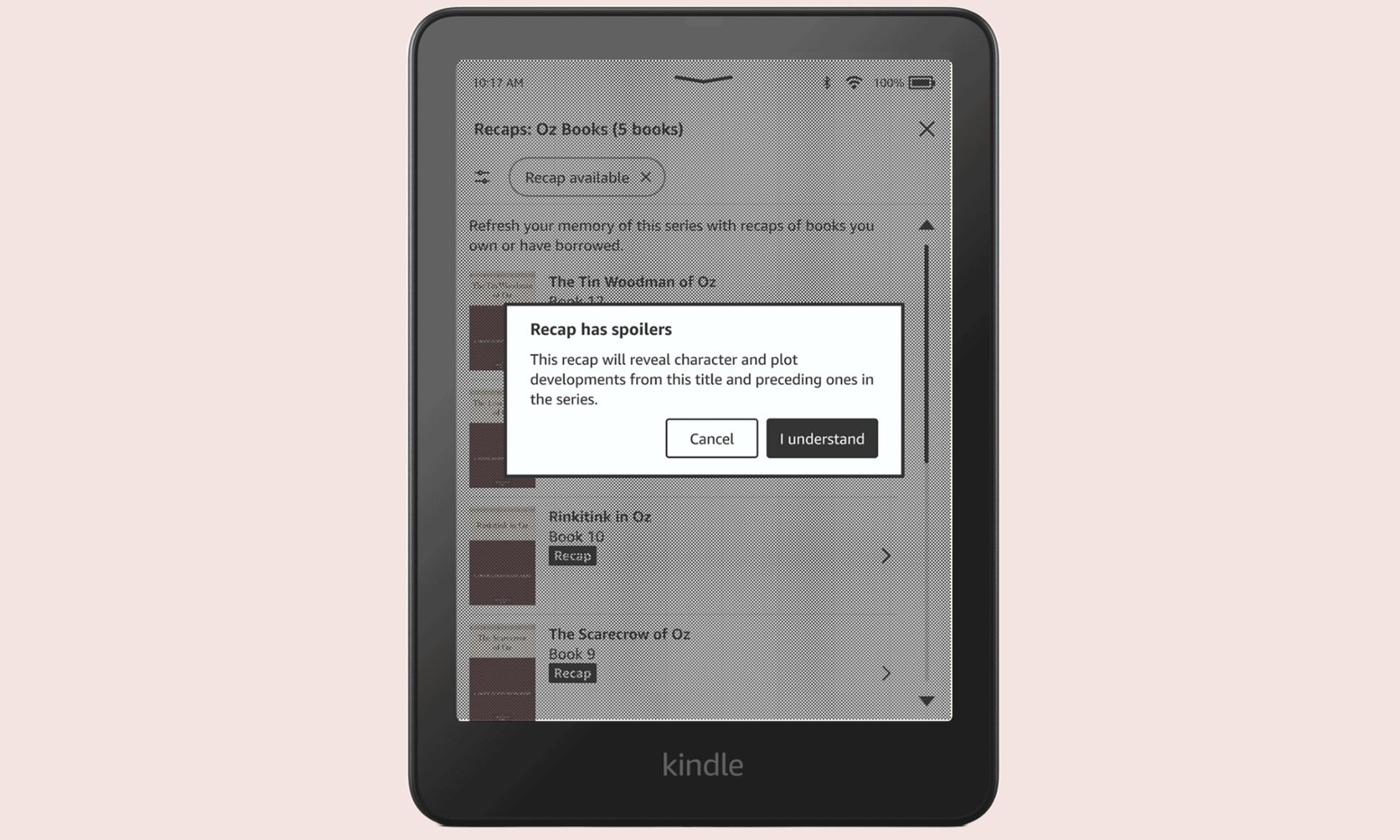Recap feature on Kindle.