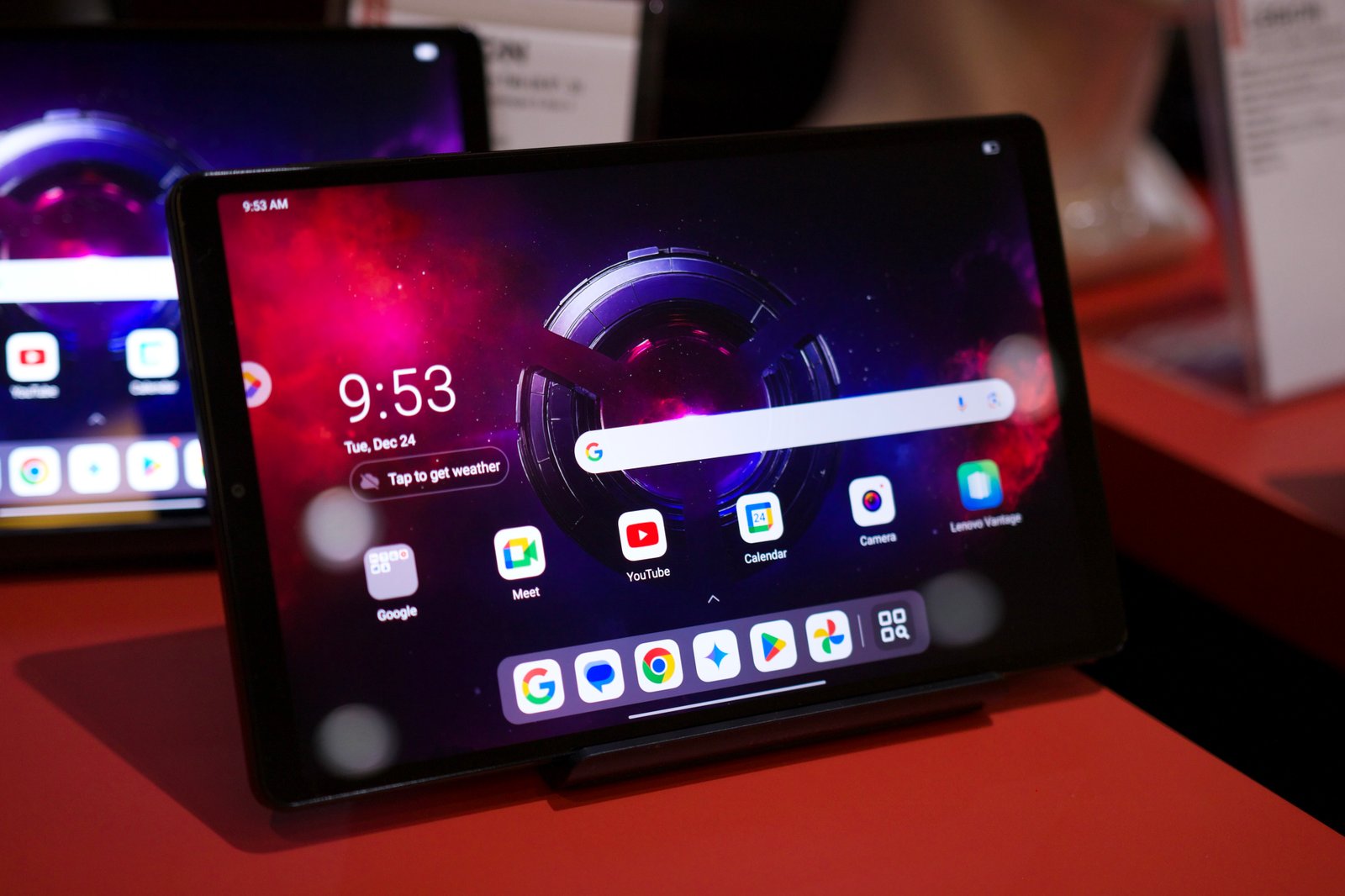 The Lenovo Legion Tab Gen 3 sitting on a table.