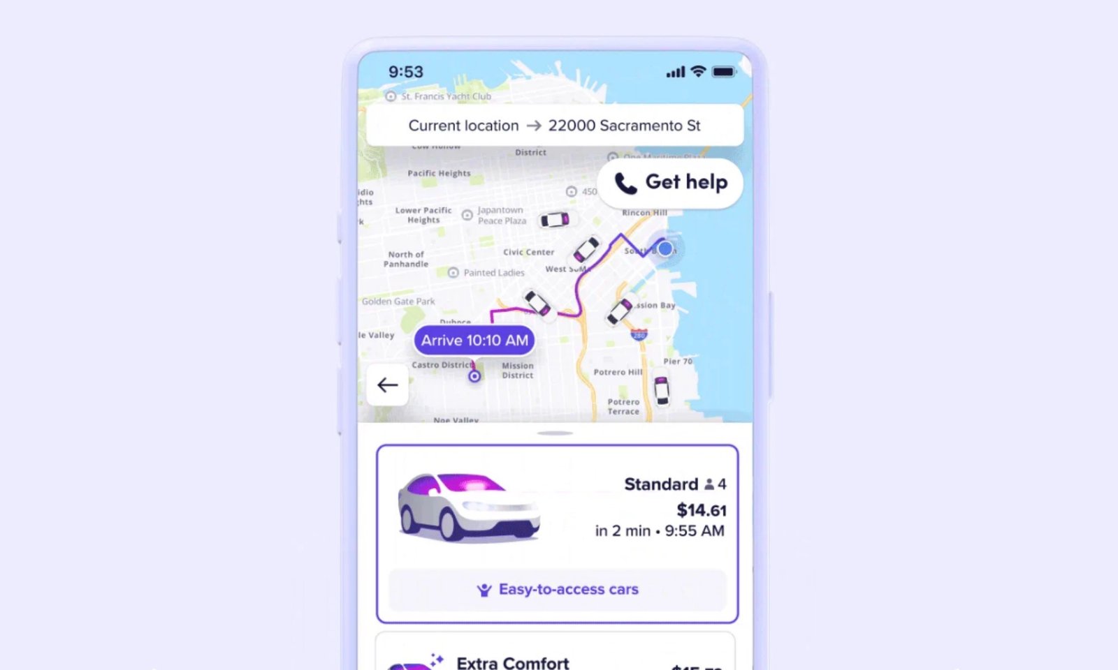 Ride hailing with Lyft Silver.
