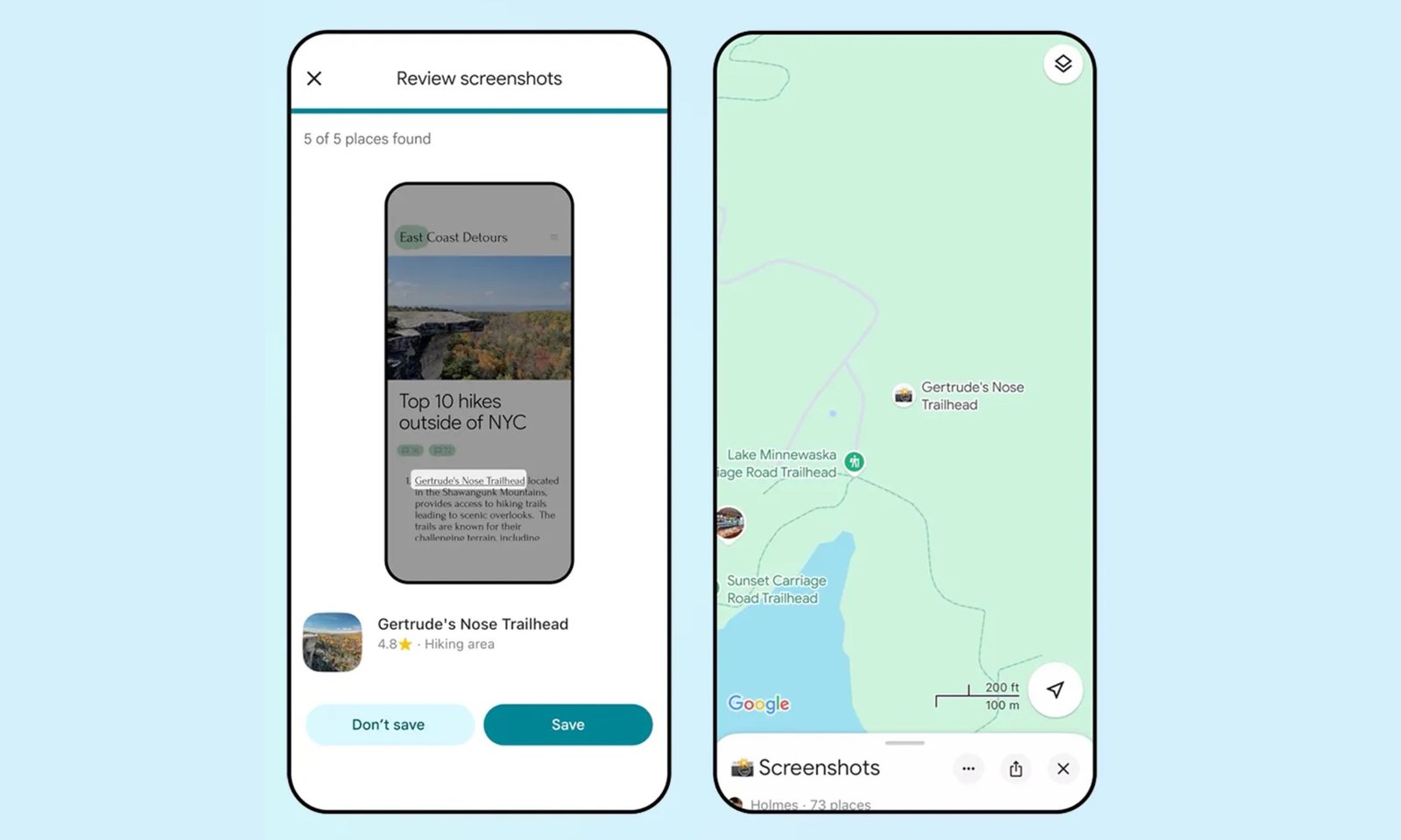 AI scanning screenshots for Google Maps.