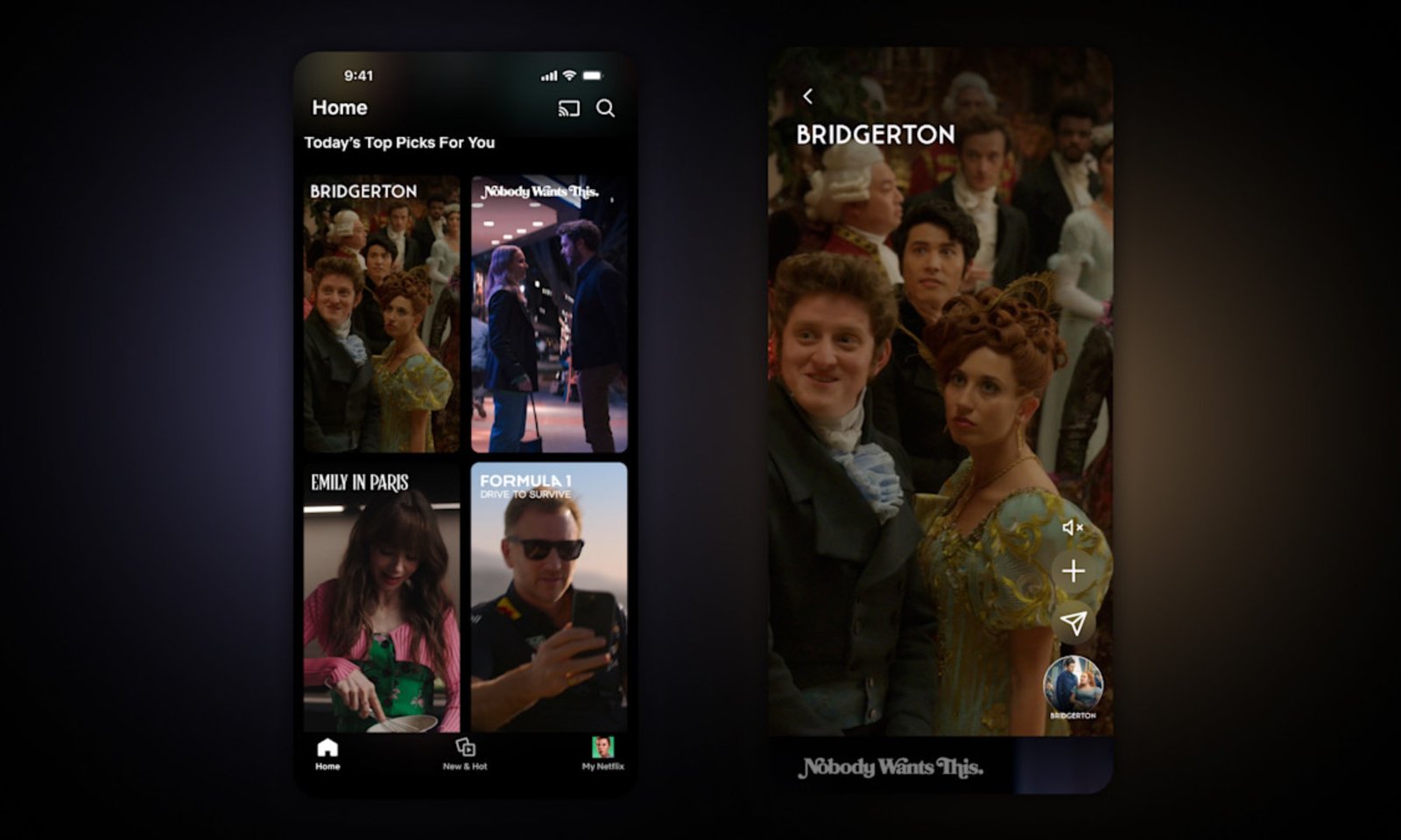 Vertical video feed on Netflix.