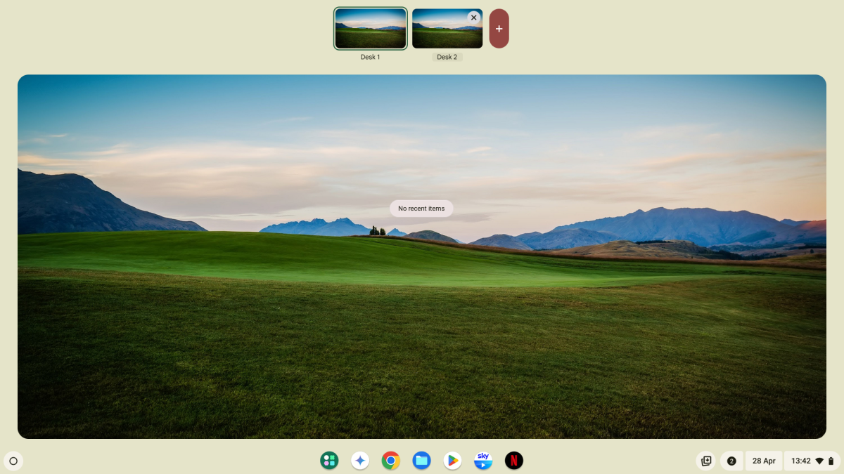 ChromeOS multiple virtual desktops screenshot