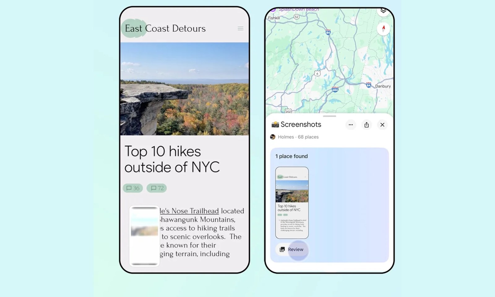 Picking address details from screenshots in Google Maps.