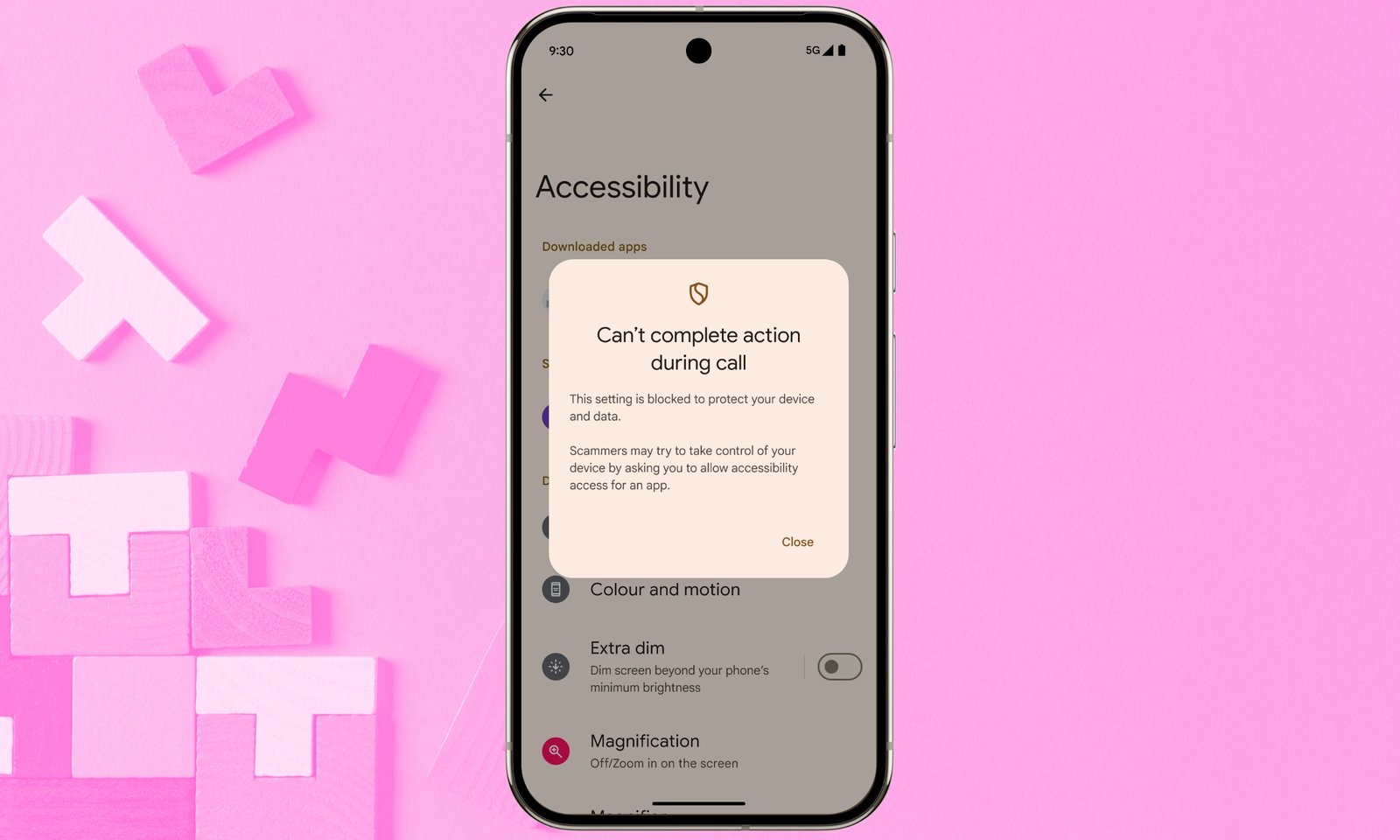 Screen sharing alert on Android phones.