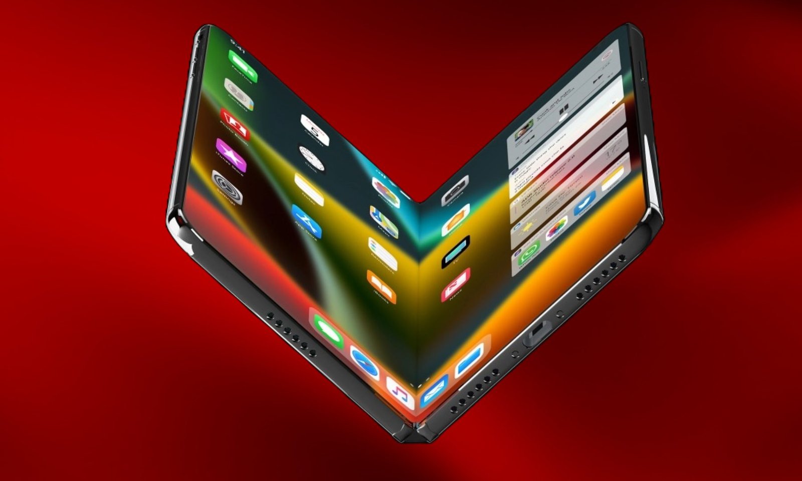 Semi-open state of a foldable iPhone concept