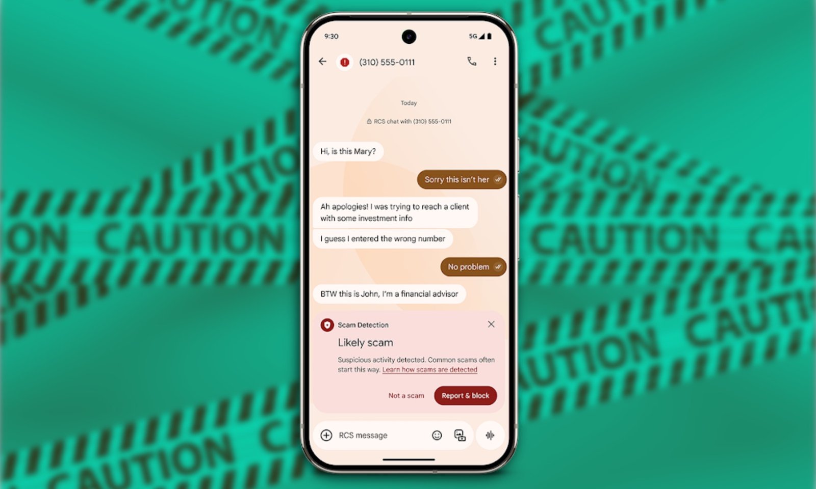 Scam alerts and detection in Google's Phone and Messages apps