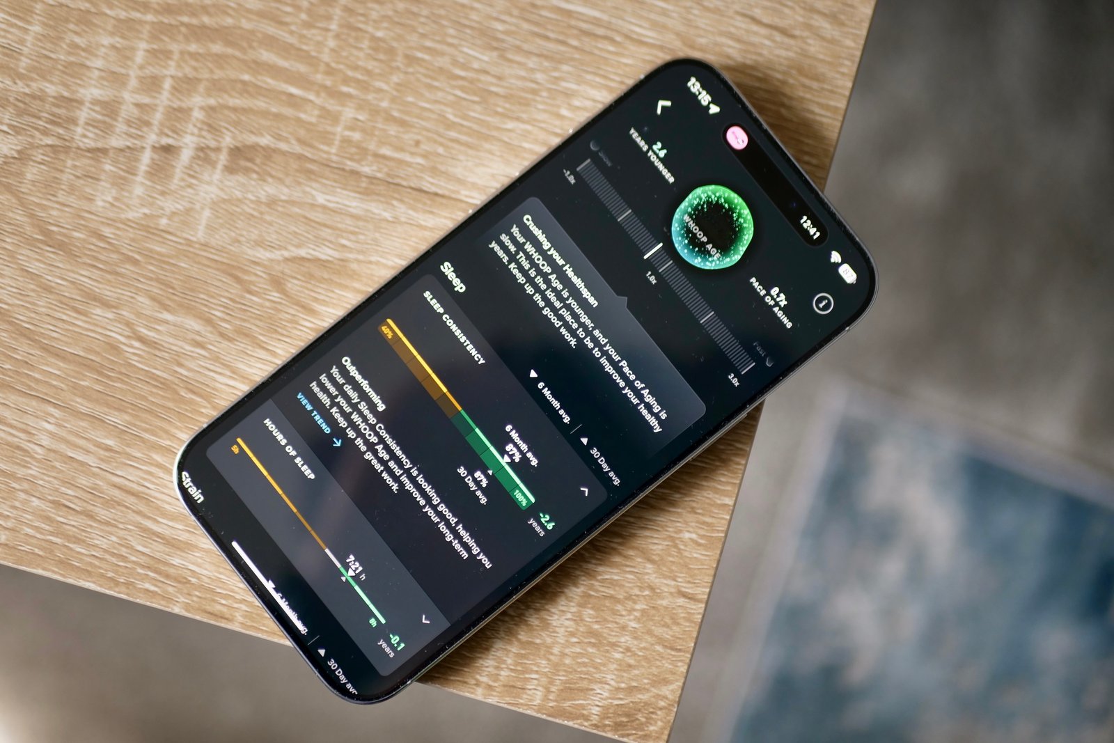 The Healthspan feature in the Whoop 5.0's app.