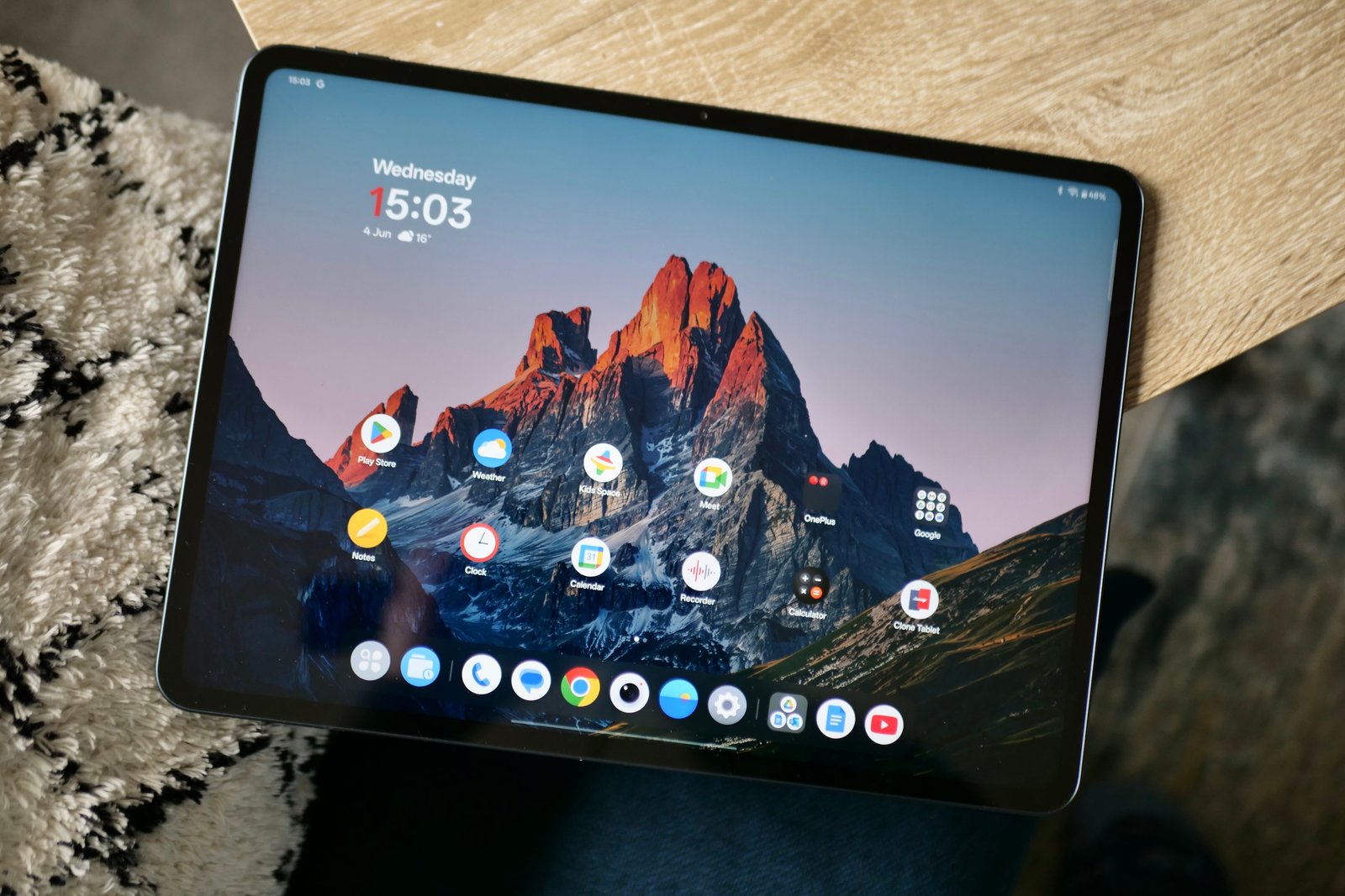 The OnePlus Pad 3's screen.