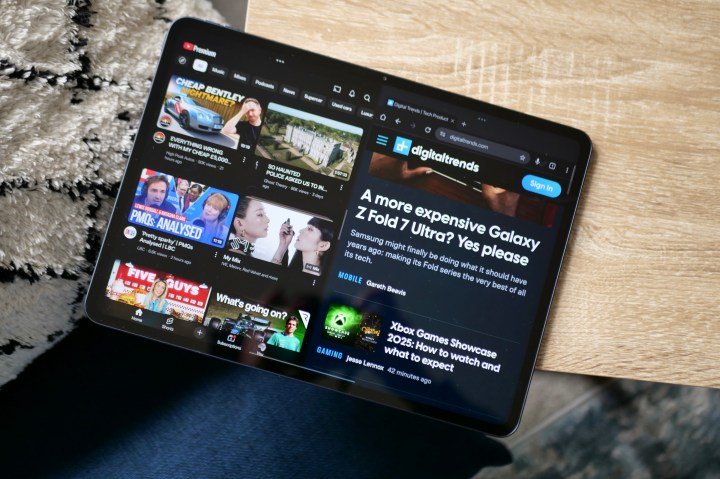 Split screen mode on the OnePlus Pad 3.