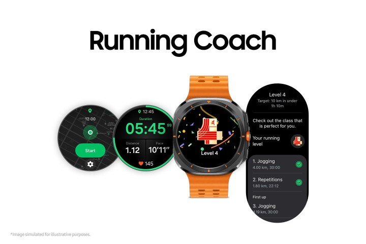 Running Coach screens from One UI 8 Watch