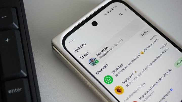 The Status section of the Updates tab on WhatsApp