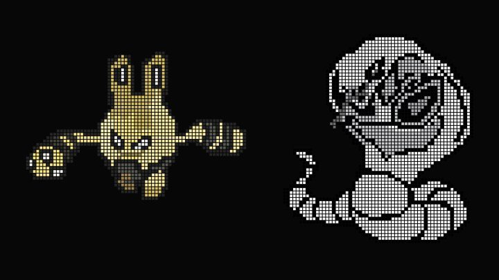 Dot matrix images of two Pokemon teasing Nothing Phone 3 and Headphones 1
