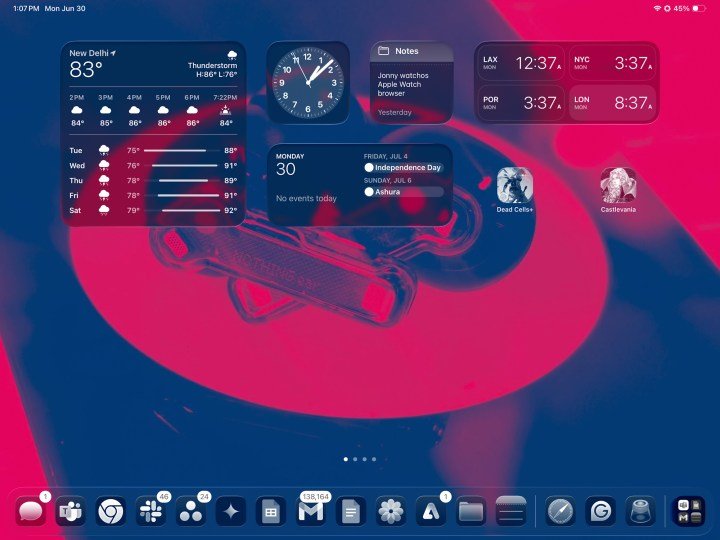 Home screen of iPadOS 26.