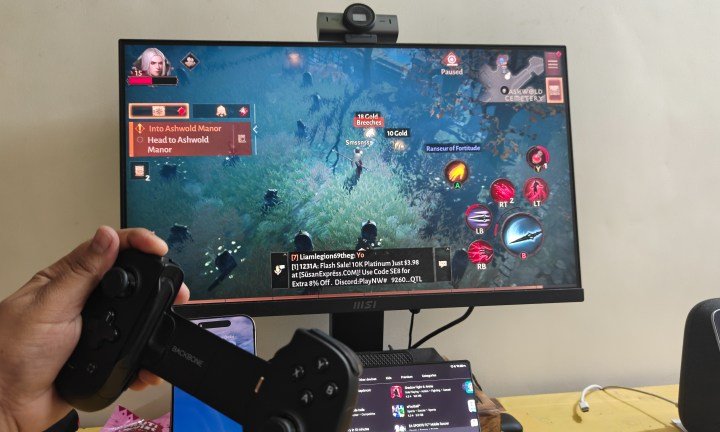 Diablo on monitor with Red Magic 10S Pro.