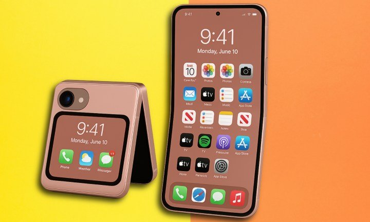 Concept render of a flip style foldable iPhone.