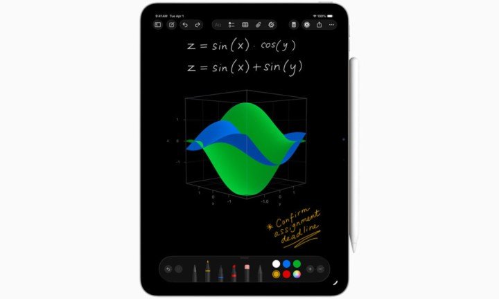 Graph notes in Calculator on iPad.