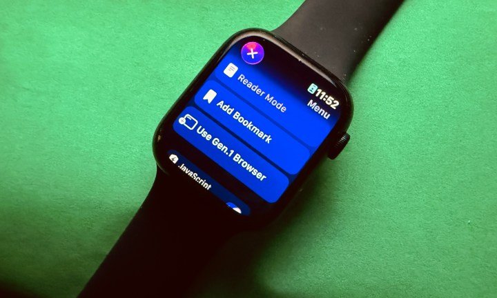 Accessing websites on an Apple Watch through Ant Browser.
