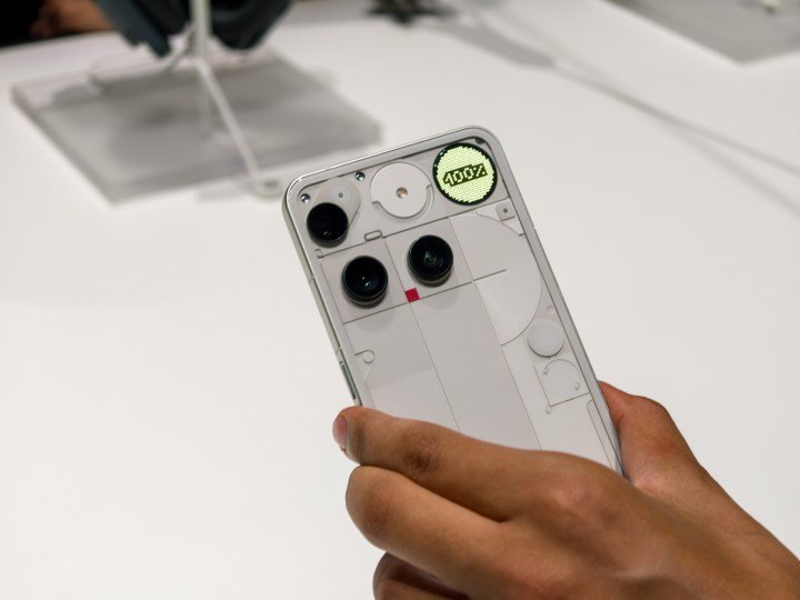 The glyph matrix on the Nothing phone 3 in white