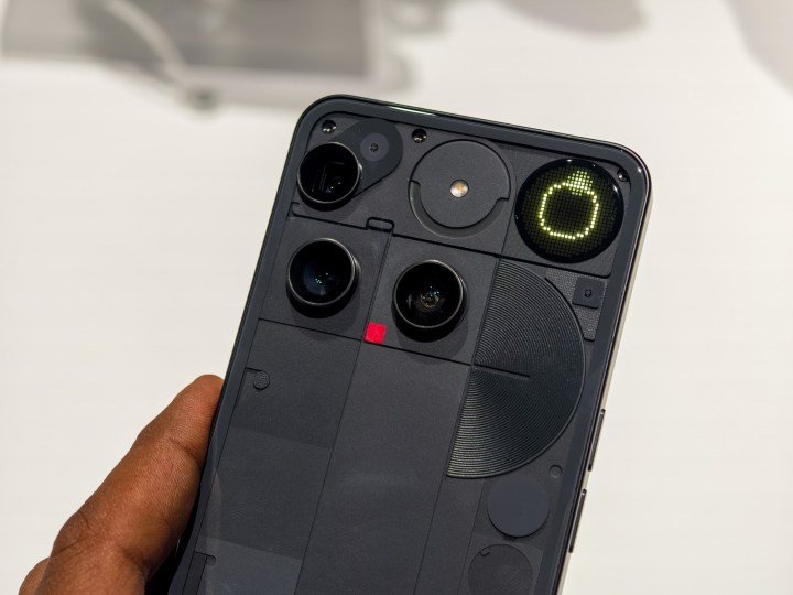 The Glyph Matrix on the Nothing Phone 3 in black