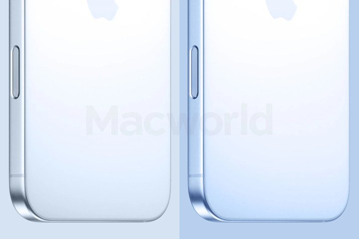 Leaked render of the iPhone 17 and iPhone 17 Air in Light blue