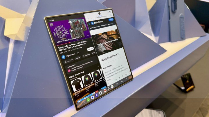 Samsung Galaxy Z Fold 7 on side