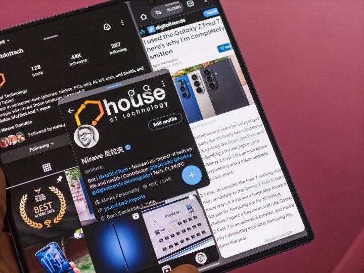 Multitasking on the Galaxy Z Fold 7