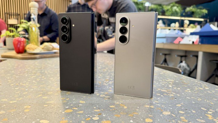 Two Samsung Galaxy Z Fold 7 next to each other