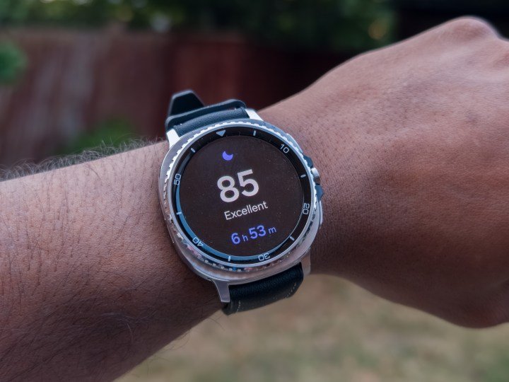 Sleep score on a Galaxy Watch 8 Classic in Black on a wrist
